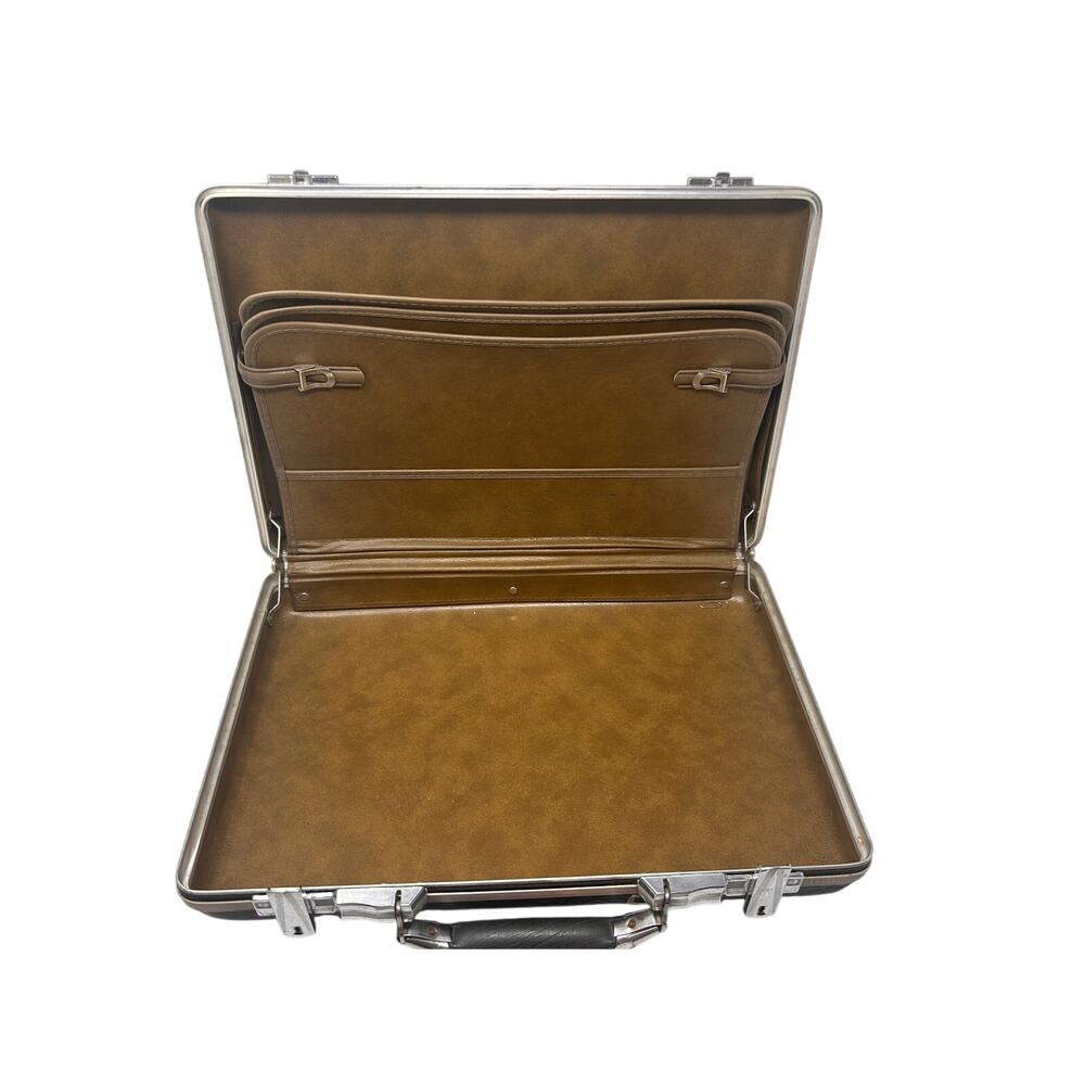 Vintage American Tourister Escort Hard Case‎ Briefcase Black Mid Century